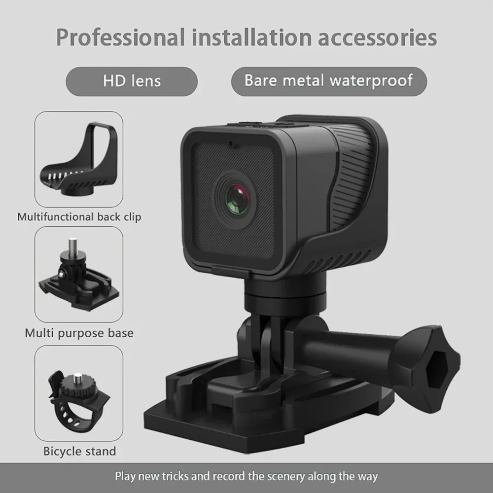 Mini Caméra de dehors HD 1080P avec Hotspot, Portable, WiFi, Étanche, Enregistreur de Conduite pour Moto et Vélo