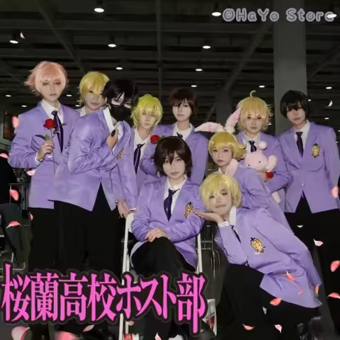 Anime Oruna Cos Fujioka Haruhi Cosplay Costume High School Host Wig Man Woman Adult Halloween Party Outfits Wig Shirt Coat Pants