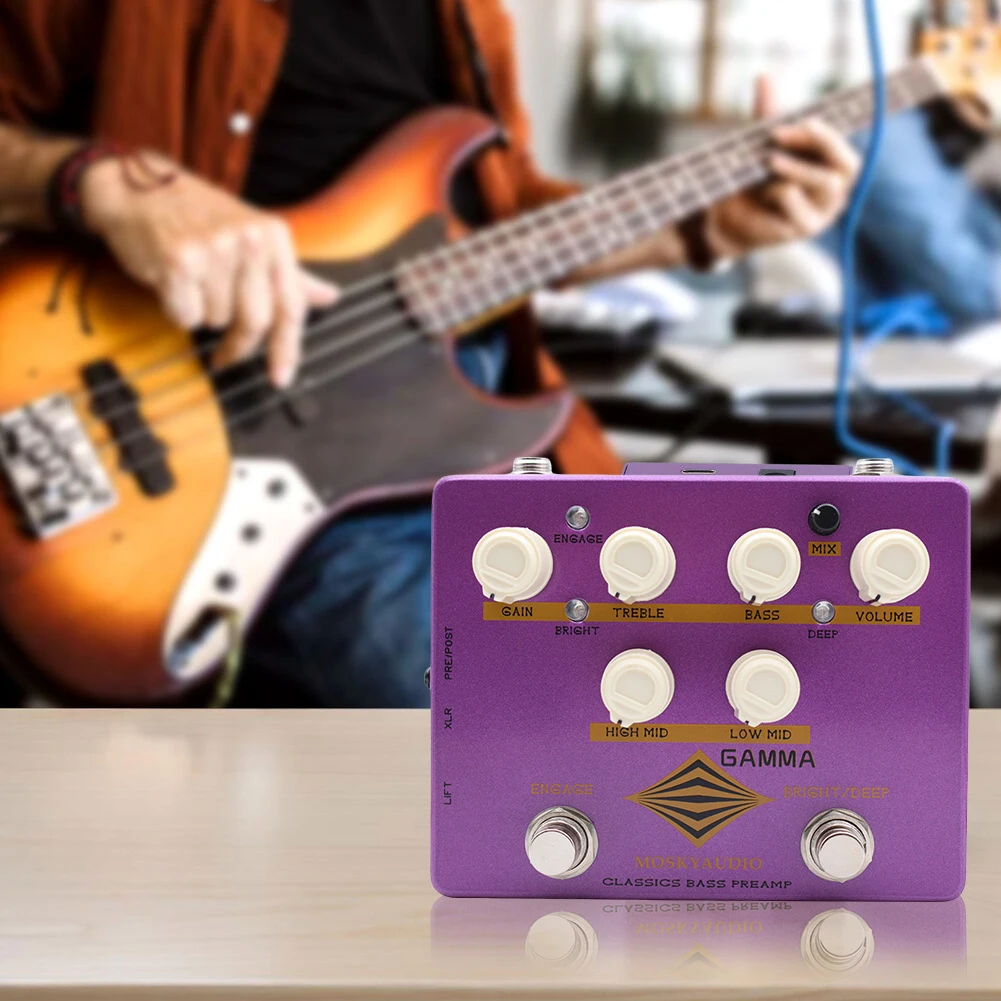 

Quiet Environments Blue Headphone Output Active 6 Band Eq Electric Guitar Effect Device Silent Practice Feature