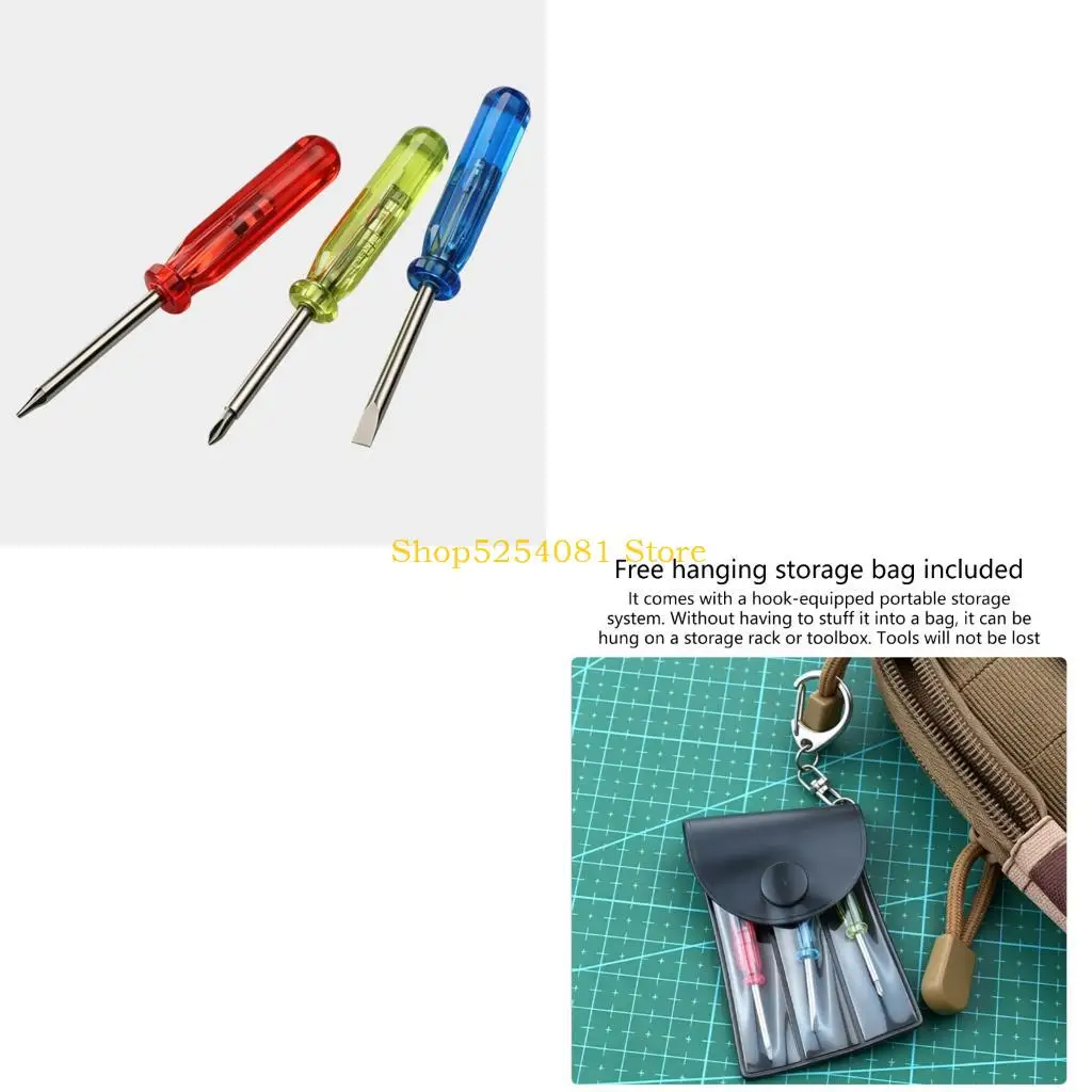 AXYC 3 in 1 Metal Screw Driver Kit Set Mini Small Portable Head Needle Plate Screwdriver Repair Sewing Tool