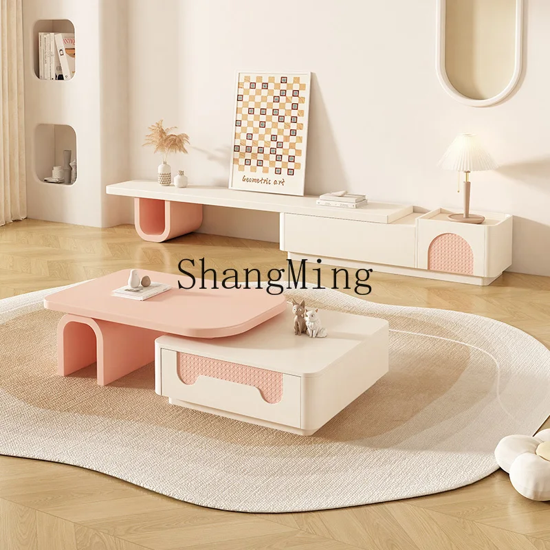 ZYYNew نموذج خزانة تلفزيون لغرفة المعيشة المنزلية، المشاهير على الإنترنت الحديثة بسيطة شقة صغيرة طاولة القهوة مجموعة خزانة أرضية التلفزيون #2