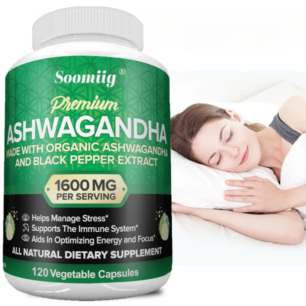 Ashwagandha Root Extract Capsules for Natural Mood, Stress, Focus, Brain, Energy, Sleep Health Support