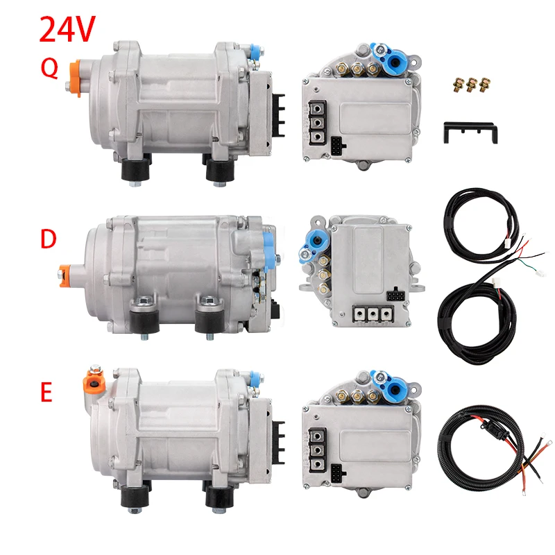 A/C 12V 24V 48V Electric Compressor Set for Auto AC Air Conditioning Car Truck Bus Boat Tractor Shop Automobile Aircon