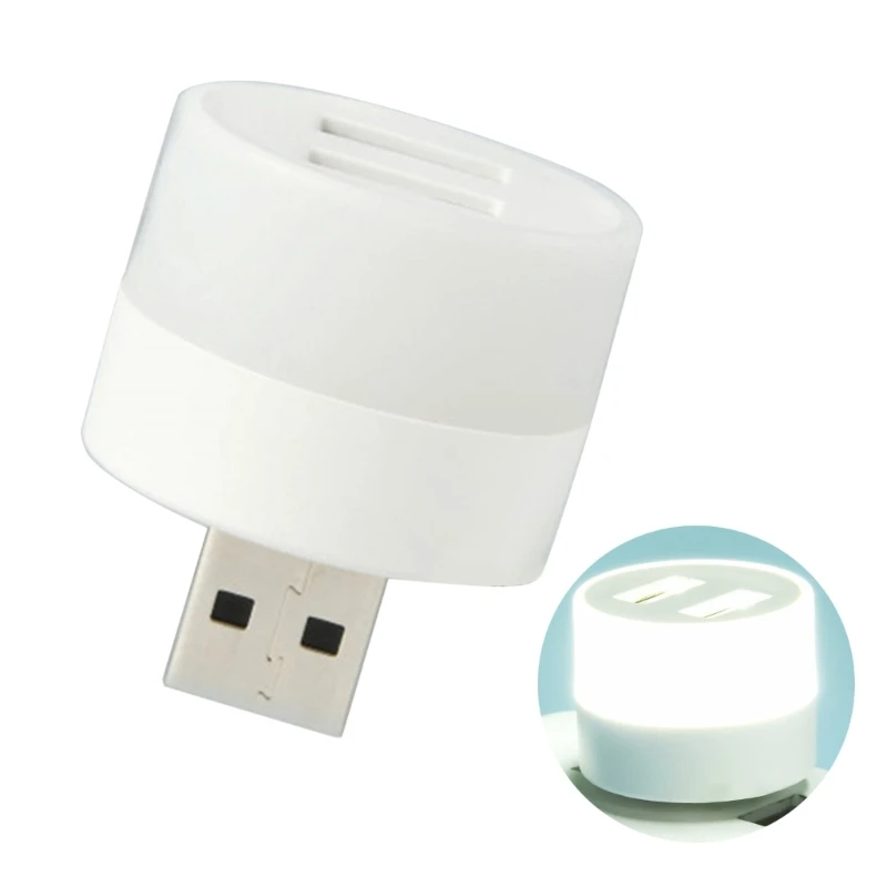 Y1UB Travel Lamp Mini USB LED Bedside Night Lamp Night Light Auto Interior Lamp Light 2 in 1 USB Spliter