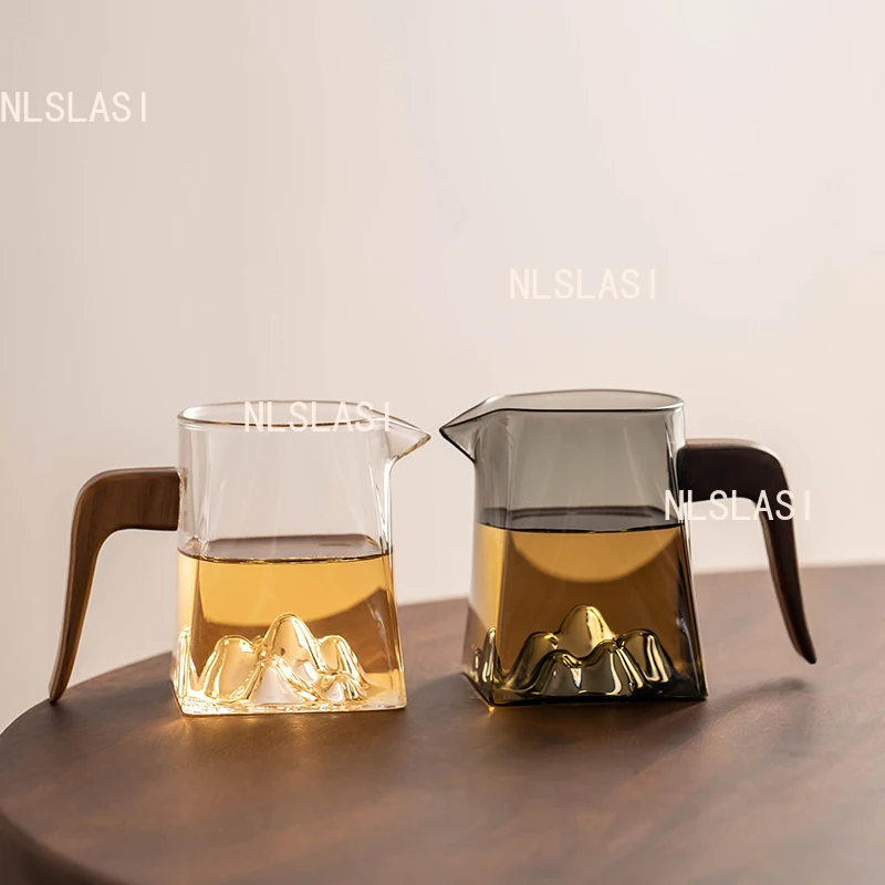 

330 мл стеклянная утолщенная термостойкая ярмарная чашка, бытовая высококачественная чашка для просмотра гор, китайская ярмарка, чайный сервиз для заваривания чая