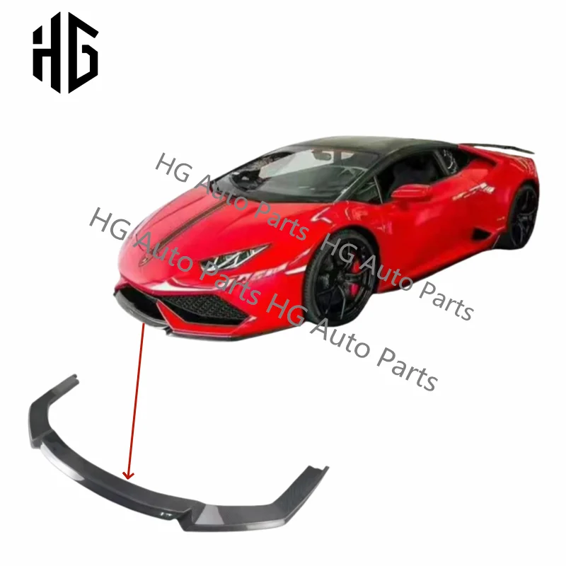 

V style front bumper splitter lip for lamborghini huracan lp580 lp610 carbon fiber vors design car bumper lips