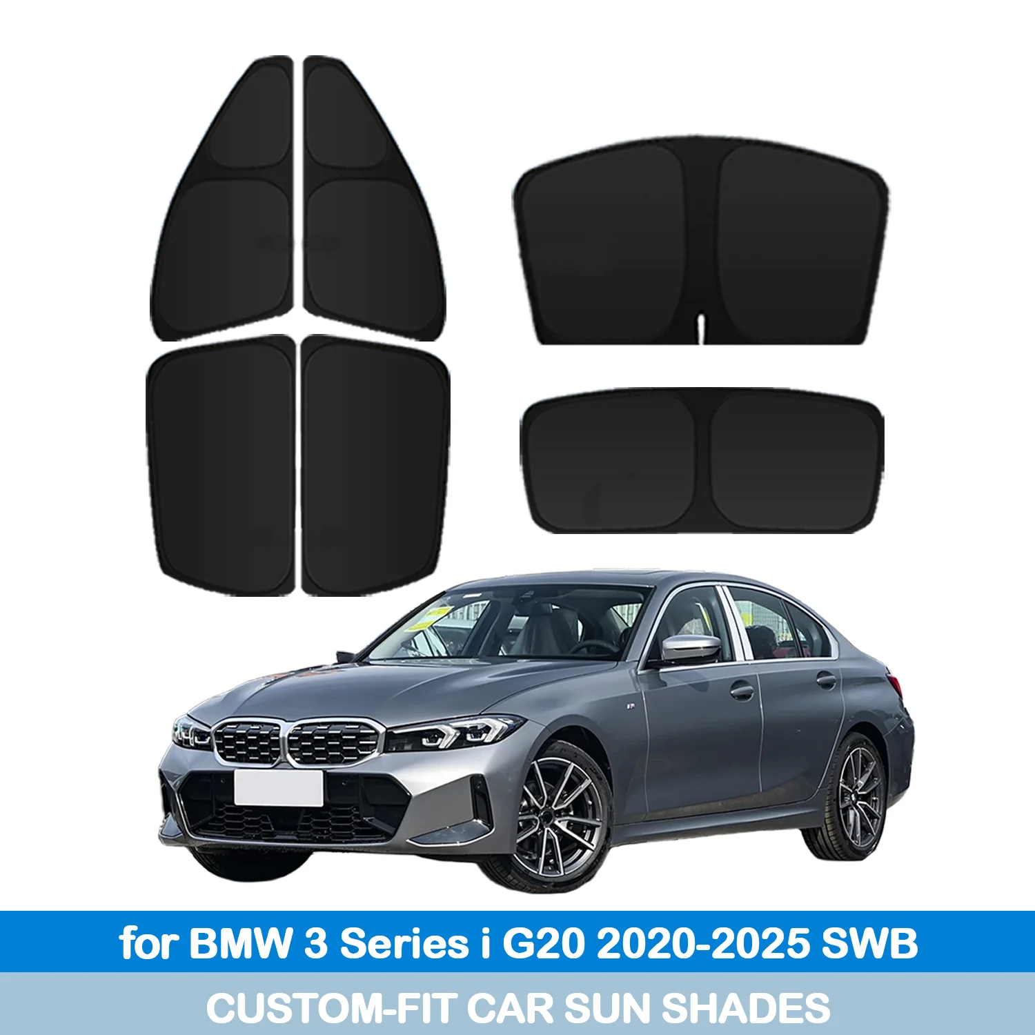 

For BMW 3 Series i G20 2020-2025 SWB Windshield Sun Shade Side Window Shades Cover Sun Visor Shield Privacy Protection Car