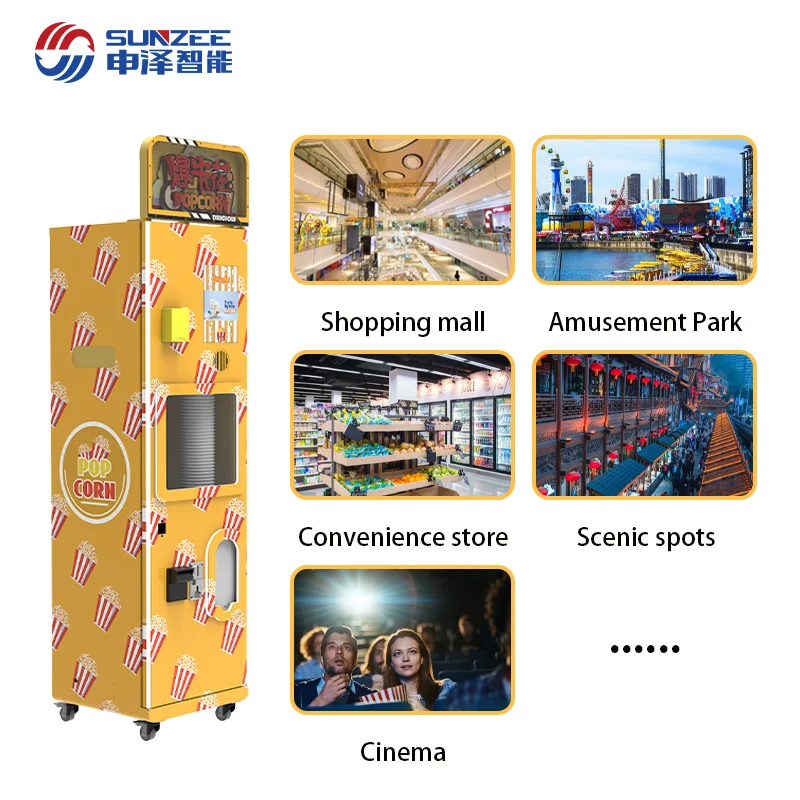Small Popcorn  Machine with 2 Flavors &Automatic Popcorn Maker | Popcorn vending Machine for Sale