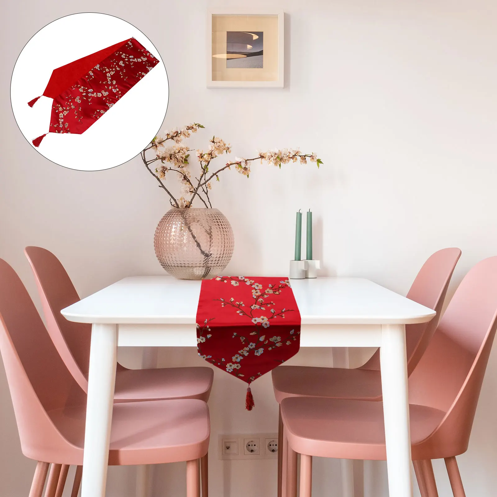 

Table Runner Cloth Polyester Odorless Chinese Style Decorative Festival Party Dining Tablecloth Holiday Home Textiles