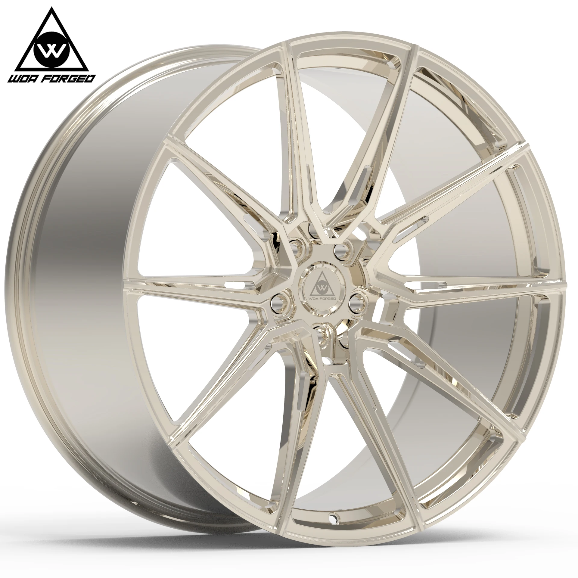 Customized Monoblock Forged Alloy Wheels 19 20 21 22 Inch 5x112 5x120 Polished Gold Chrome High Performance Modified Car Rims