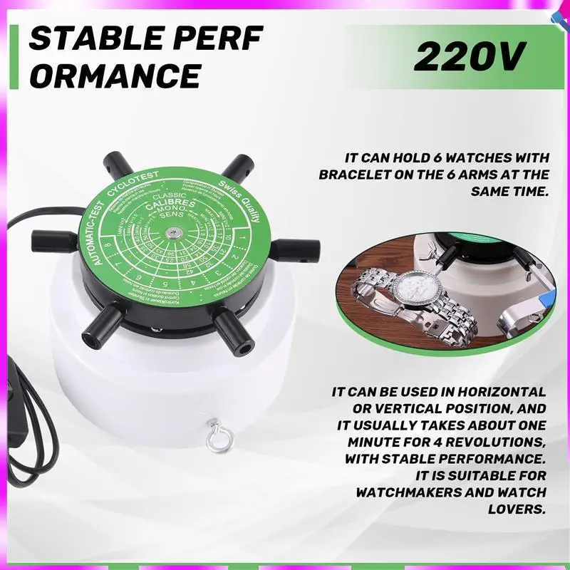 N96R 220V Automic-Test Cyclotest Watch Tester Watch Test Machine--Watch Winders For Six Watches At One Time Eu Plug