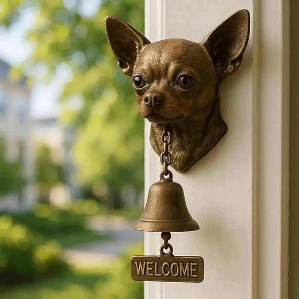 Wall-mounted Doorbell Decorative Doorbell Vintage Dog Welcome Doorbell with Chihuahua Poodle Shepherd Home Design Decorative