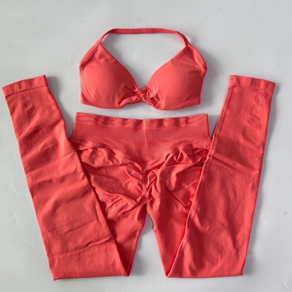 Pericic 2-teiliges Set für Damen, Trägerloses Yoga-BH-Sporttop, Workout-Leggings-Set, Nahtloses Gym-Set, Fitnesskleidung, Activewear – Detail 16
