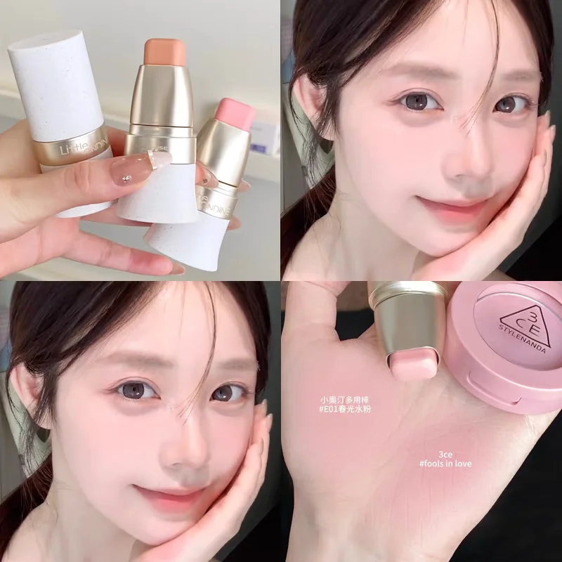 Little Ondine Color Playing Multi Purpose Stick Blusher Eyeshadow Lipstick Moisturizing Smoothing Cheek Long-lasting Face Makeup