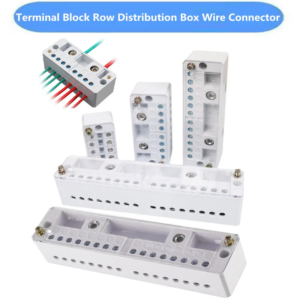 

Single Phase 2-in 2/4/8/12 Outgoing Terminal Box Household Insulation Distribution Box 220V Junction Box Terminals Block