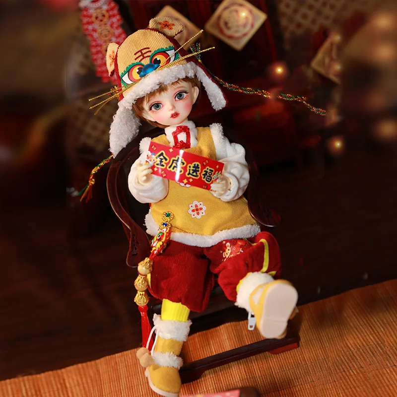 JOYBJD Lucia BJD Doll 1/6  Fullset Tiger Head Hat New Year YOSD Resin Hand Made Toy Artist  Ball Jointed Dolls