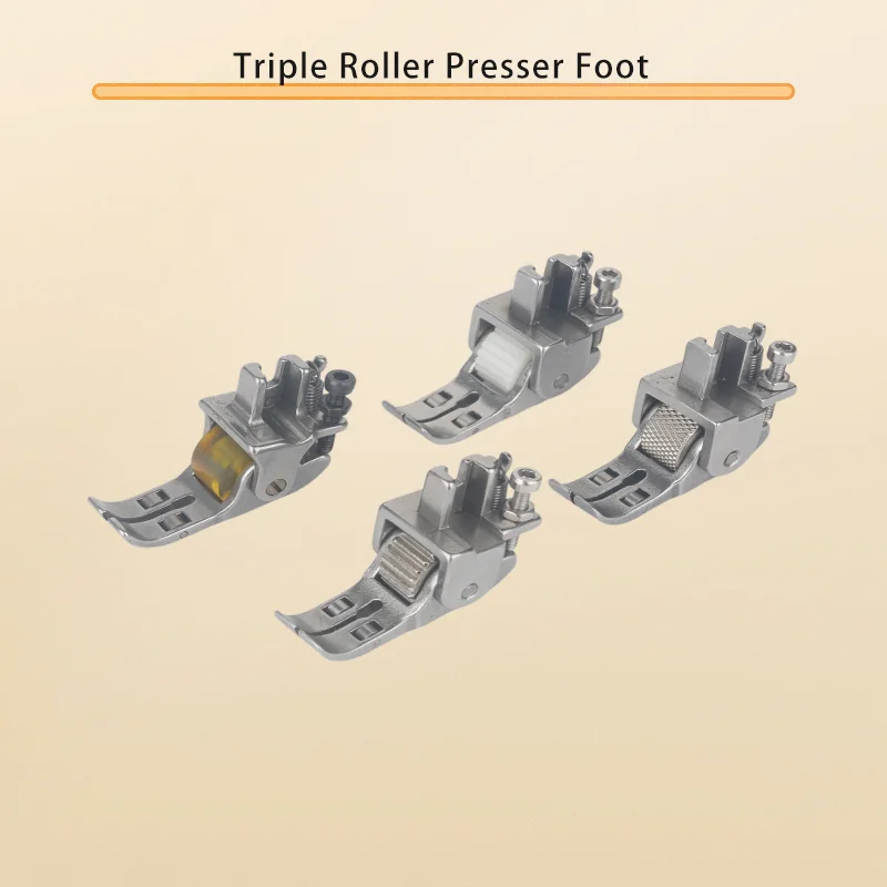 Multi-functional Triple Roller Presser Foot For Industrial Flat Bed, Computerized Flat Bed Industrial Sewing Machine Parts