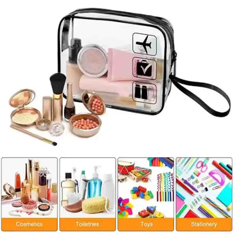 1-4PCS Go Traveling Transparent Makeup Bag Portable Outdoor Grooming Bag Simple Travel Storage Bag PVC Transparent Makeup Bag