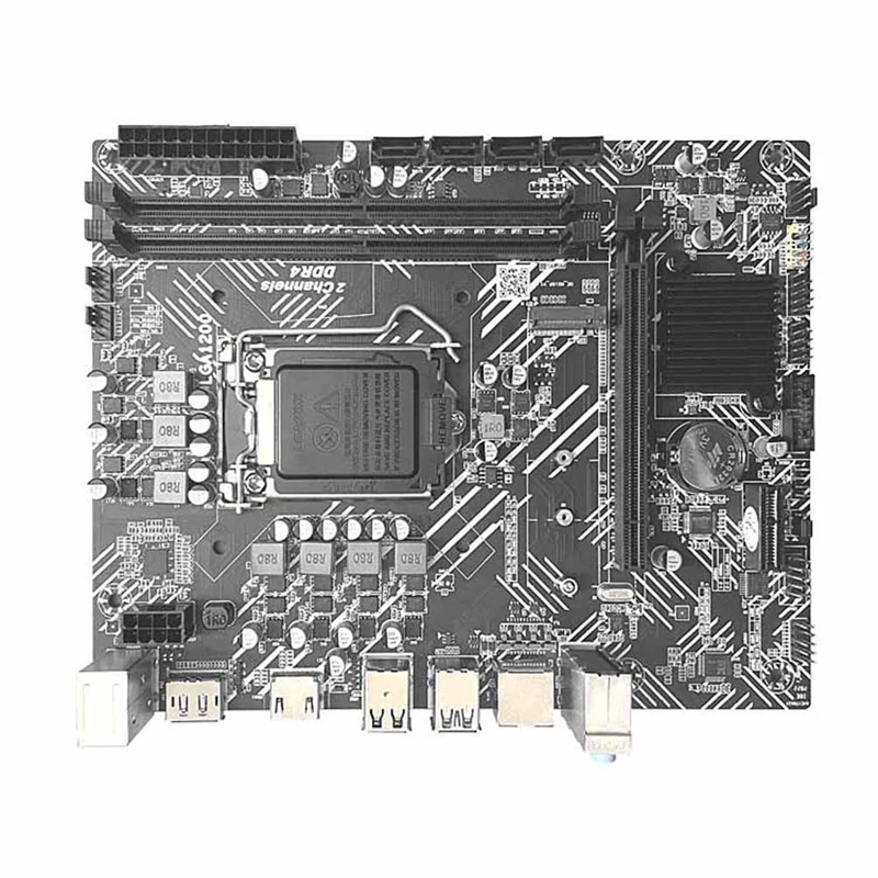 Imagem -03 - Placa-mãe H510 Gigabit Lan Cabo do Interruptor Defletor Graxa Térmica Lga1200 Ddr4 G5900 I310100 I7-10700 10 11th Cpu