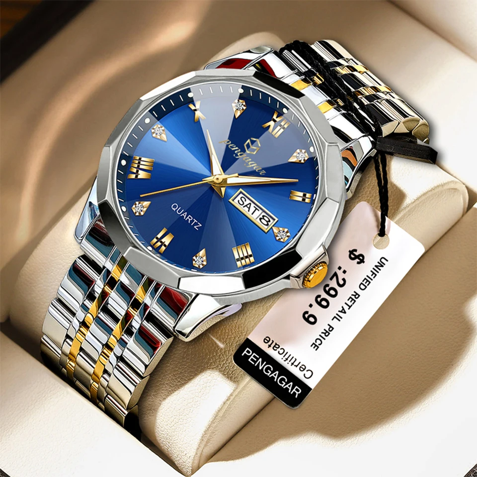 2024 New Casual Business Man\'s Wristwatches 30M Waterproof Date Week Luminous Clock Men Watch Automatic Watches Men Reloj Hombre