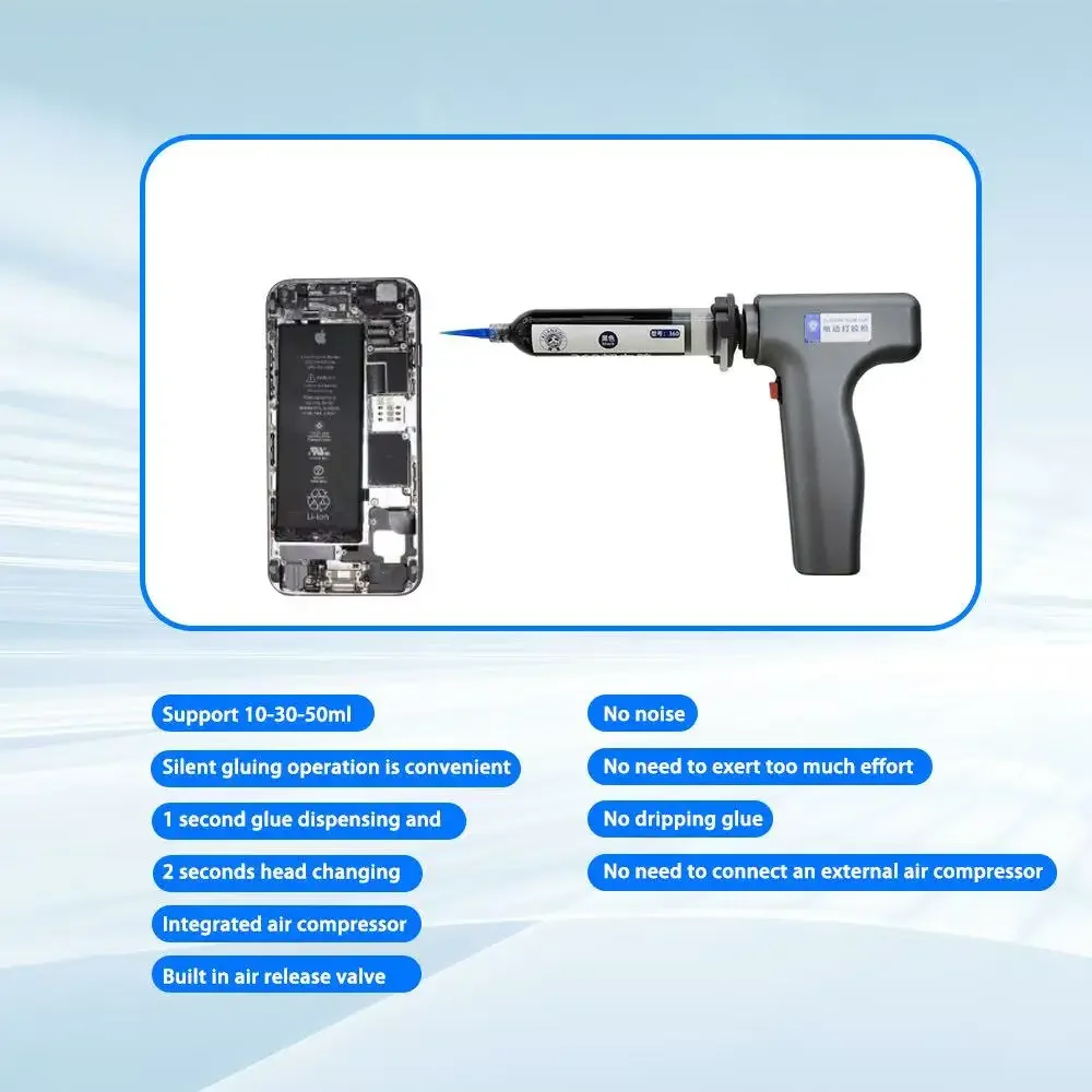 مسدس الغراء الكهربائي XUANXING يدعم خراطيش 10 مل/30 مل/50 مل لأداة ربط إطار الهاتف الذكي وأداة تطبيق لاصقة #4