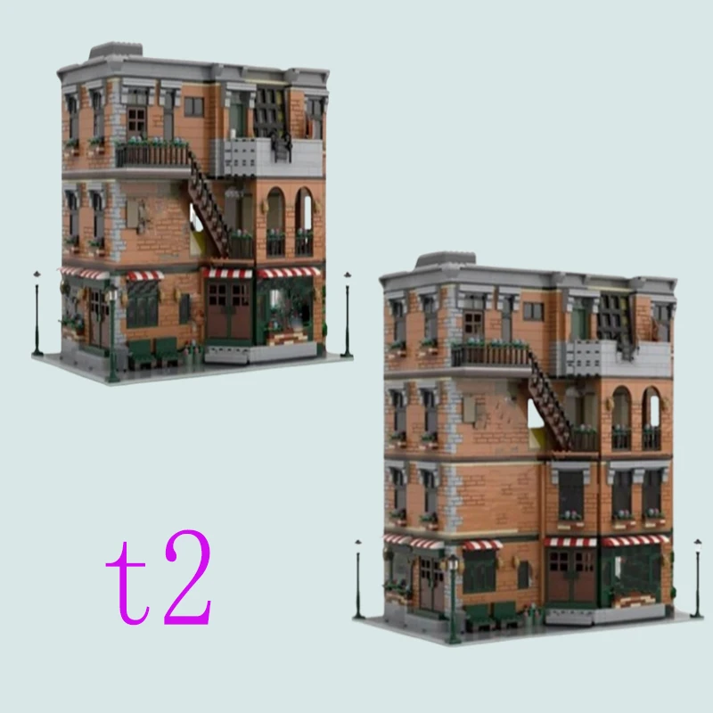 

Spot small particle assembly building blocks MOC-79570 80163 modern creative building apartment educational toy assembly model g