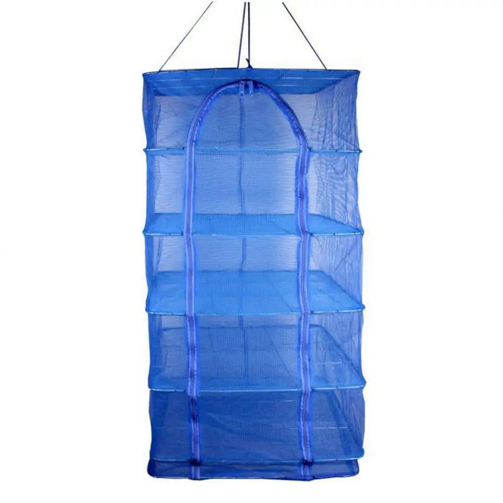3/5 Layers Drying Net Fish Net Drying Rack Hanging Anti-fly Cage for Vegetable Fruit Meat PE Dryer Net Household Fish Net