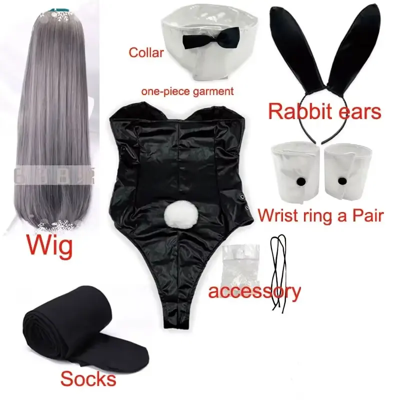 Bunny Girl Sakurajima Mai Cosplay Costume for Girls Halloween Funny Costume Black Stockings High Heels lenceria sensual mujer