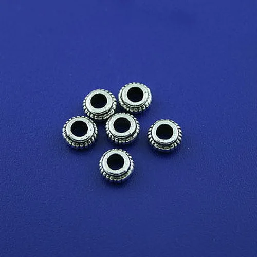 

40pcs Tibetan Silver 7mm Hole3mm Round Spacer Bead H1428 Beads for Jewelry Making