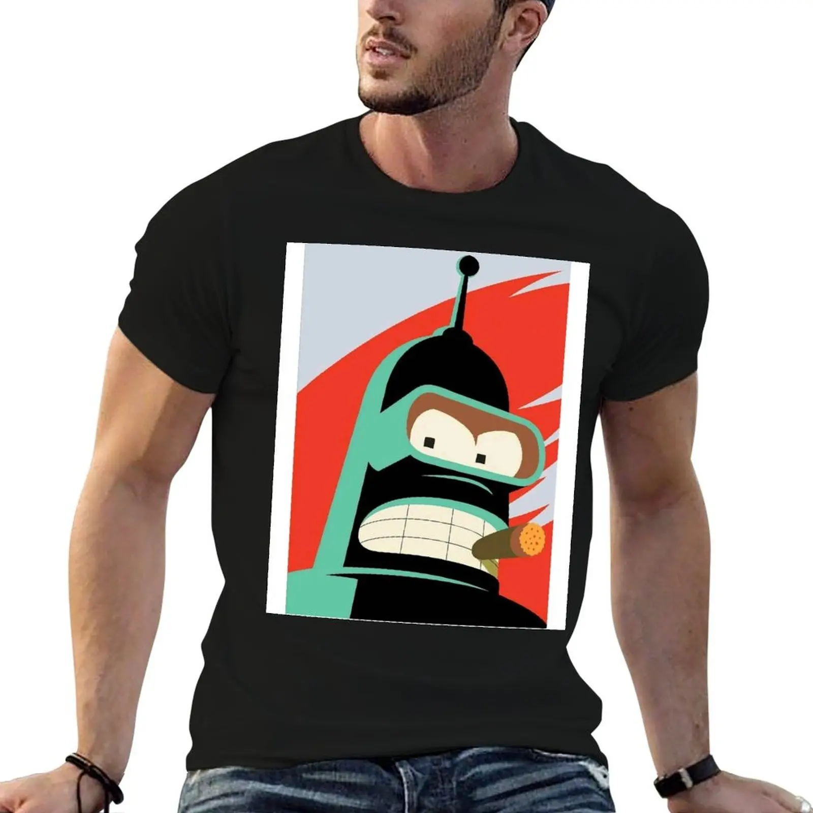 

Futurama Bender Art T-Shirt man t shirt summer men t shirt cotton 100% T-Shirt