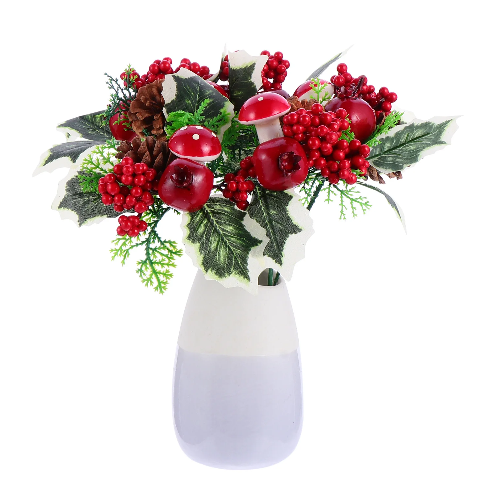 

5Pcs Artificial Red Berry Branches Lifelike Fake Berry Christmas Ornament for Home Decor Holiday Event Party Arrangement