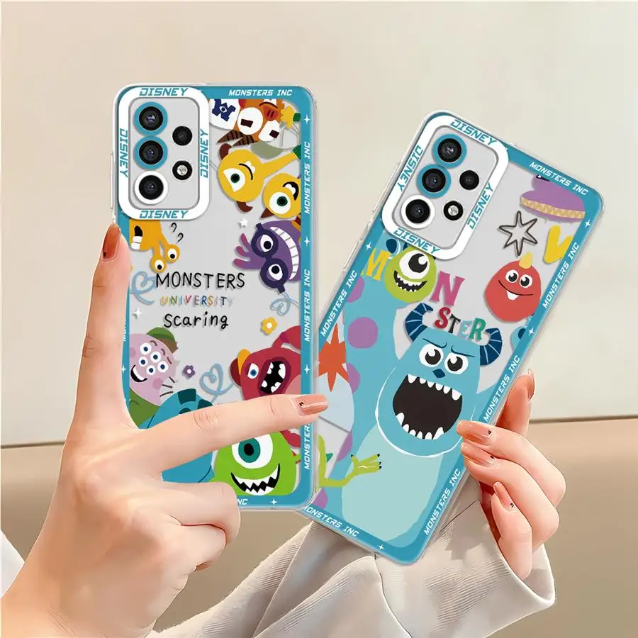 Cute Disney Monsters Inc Phone Case for Samsung Galaxy A35 A55A53 A54 A73 A34 A33 A25 A24 A13 A14 A15 Soft Transparent Cover