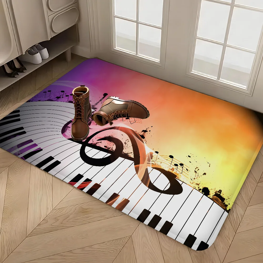 

Piano Keys Music Room Mats Retro Multiple Choice Living Room Kitchen Rug Non-Slip Welcome Rug