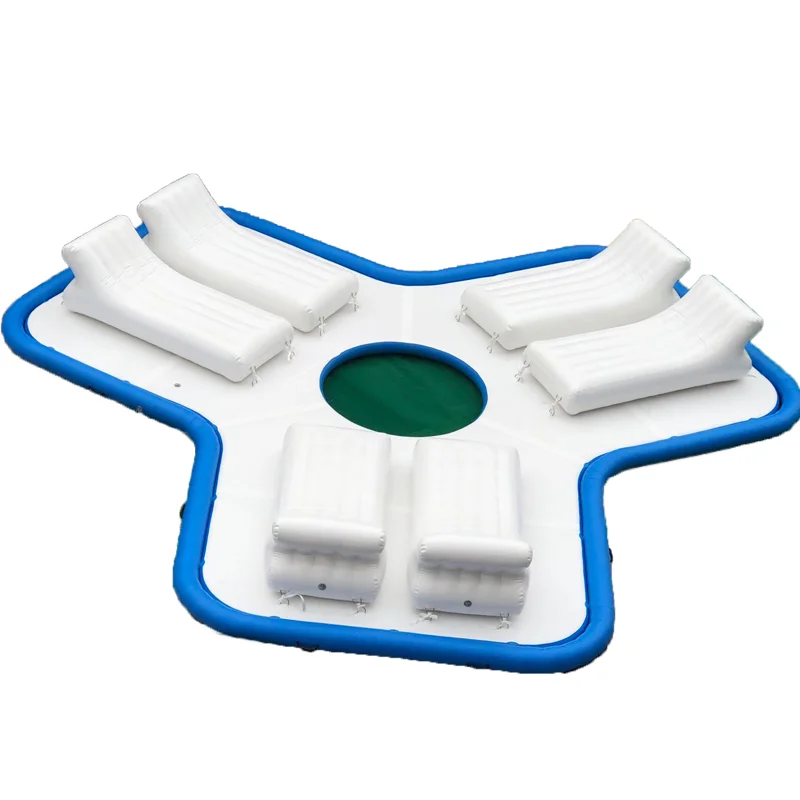 

DWF And Pvc Inflatable Lounge Island Floating Sofa Yacht Platforms With Seats