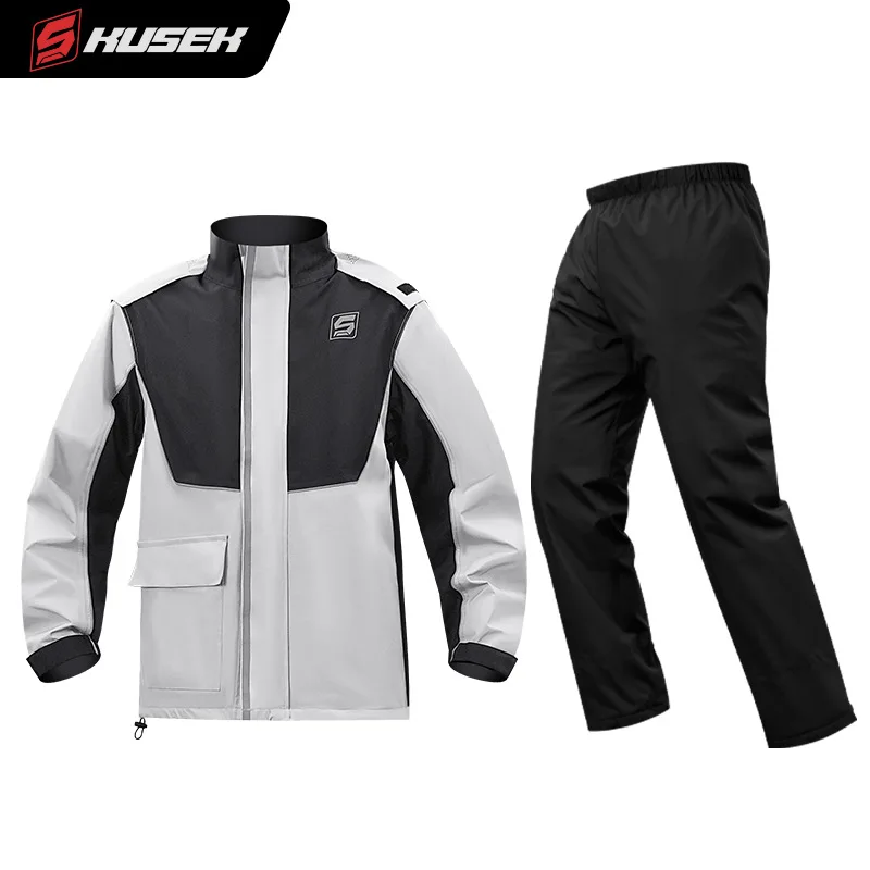 2-Piece Motorcycle Rain Suit for Adults, Waterproof Riding Gear for Food Delivery & Outdoor Trekking