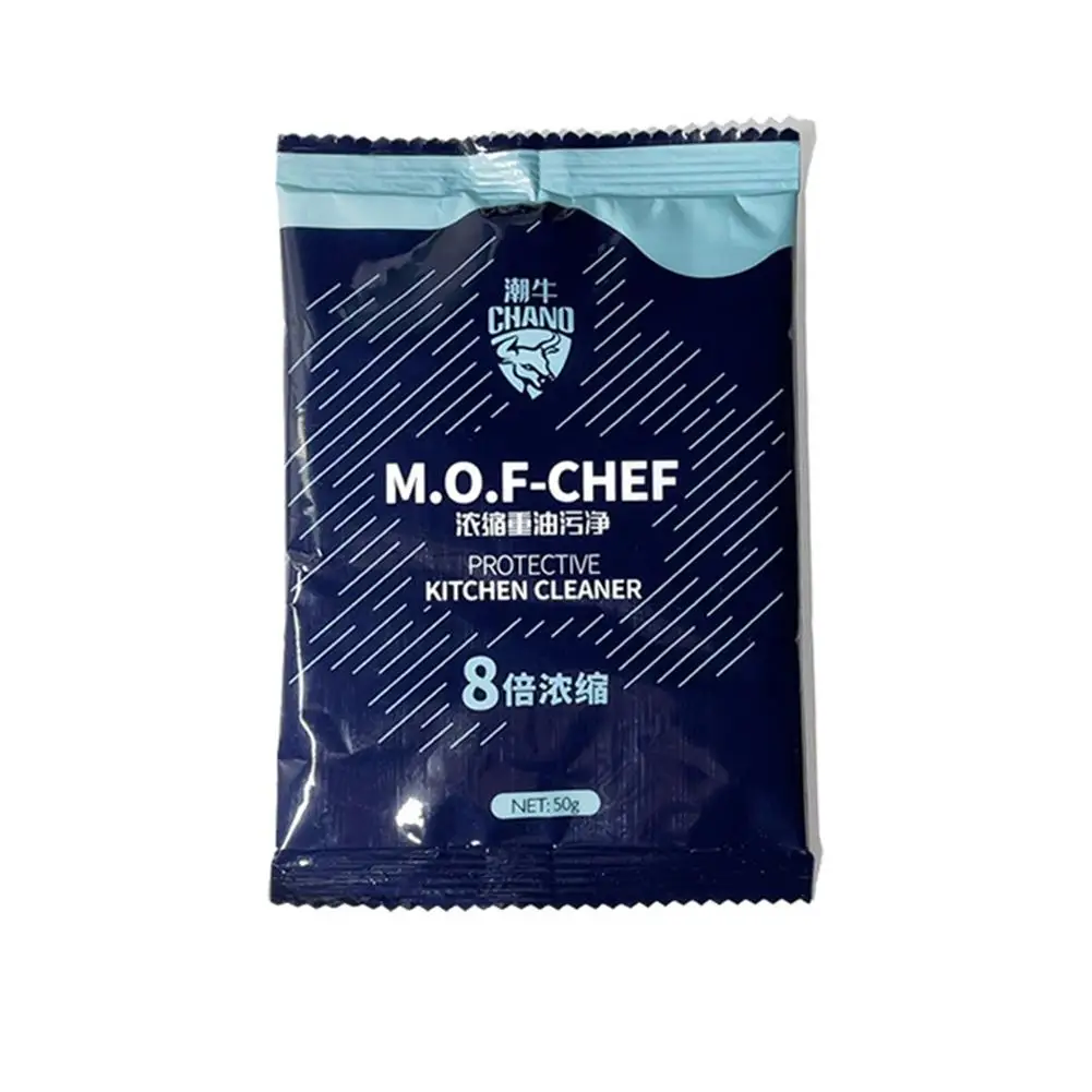 50G Mof Chef Cleaner Powder-Heavy Oil Stain Powder Cleaner All Purpose Stain Remover Heavy Dirt Powder of Range Hood