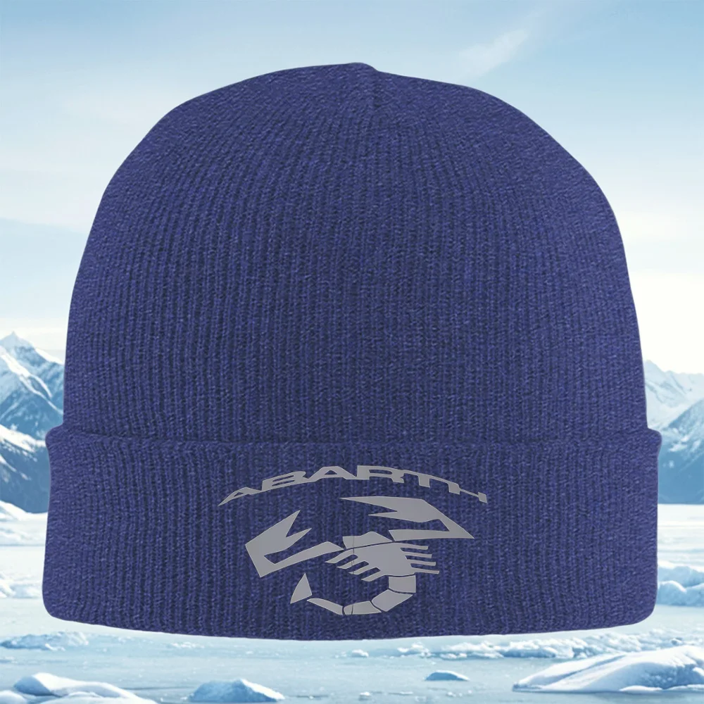 العقرب شعار خلفية سوداء اسم العلامة التجارية الرجال النساء للجنسين محبوك قبعة قبعة صوفية قبعة الشتاء الحرارية الدافئة عيد الميلاد Outdo