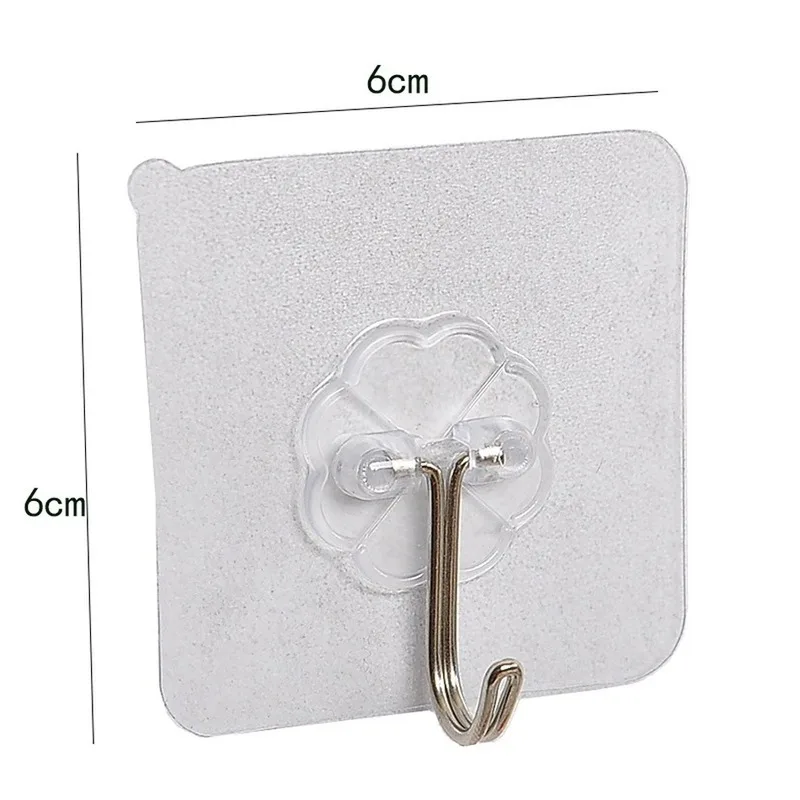 Wall Hanging Hook, No Punching Sticky Wall Hanging, Suitable for Bedroom Heavy Duty Kitchen and Bathroom Transparent Floor