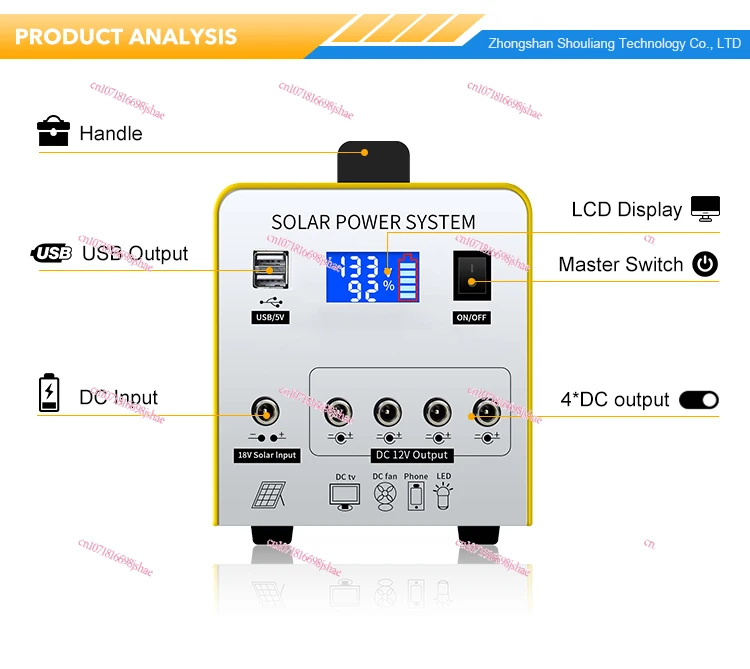 Sistema de energía Solar con batería plomo ácido, iluminación para el hogar, cargador teléfono, estación  energía con