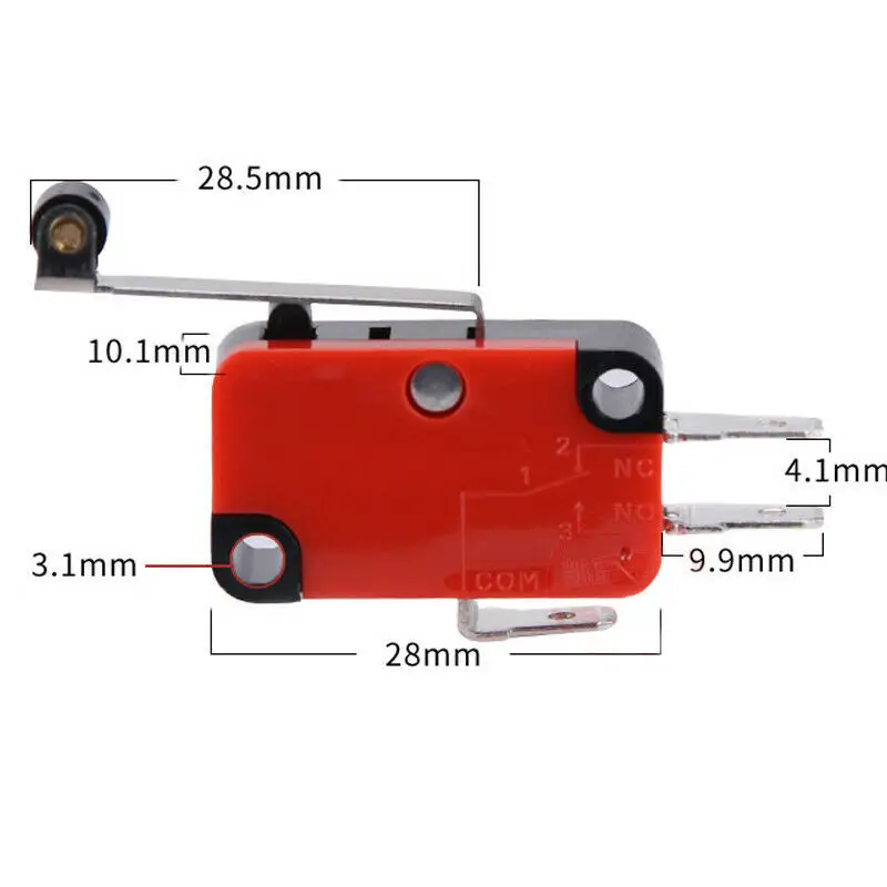 Small travel limit micro switch V-156-1C25 with long wheel limit switch silver touchpoint