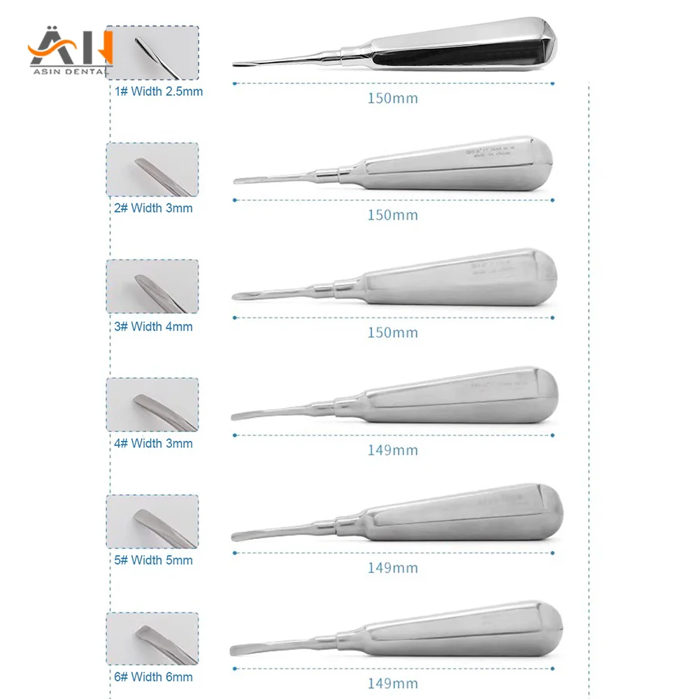 Dental Extraction Elevator Stainless Steel Tooth Dentist Tool Stright Curved Root Elevator Minimally Invasive Dentistry Tool