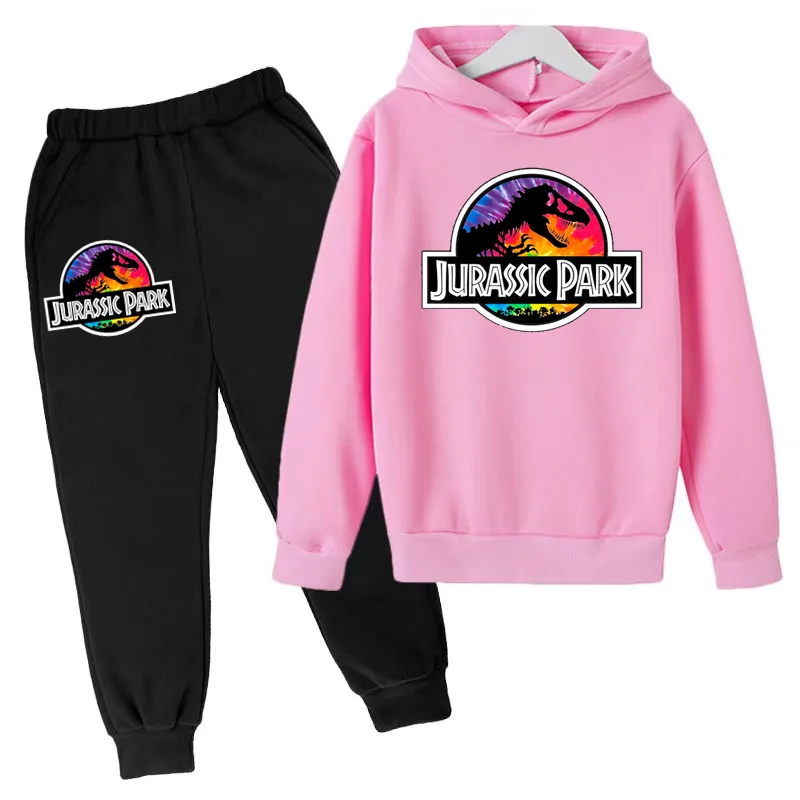 

Classic Hot Sale Style Jurassic Park Pattern Printed Children Hoodie Sets Long Sleeve Hooded Clothes+Fashion Casual Loose Sets