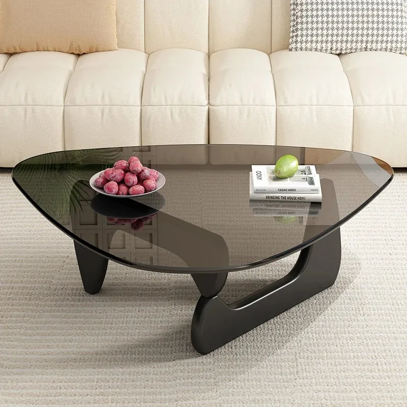

Tea table, simple Nordic transparent net red, light luxury, creative and shaped solid wood glass small tea table