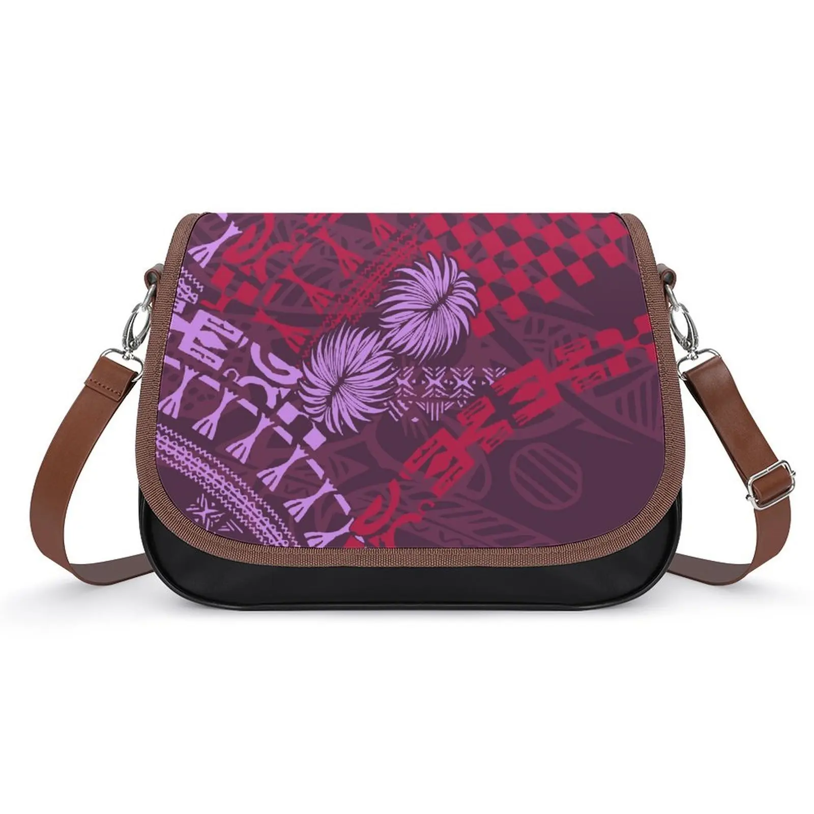 

Polynesian Women'S Bag Custom Island Tribal Ethnic Style Pattern Design Leather Crossbody Bag Durable And Small Storage Bag