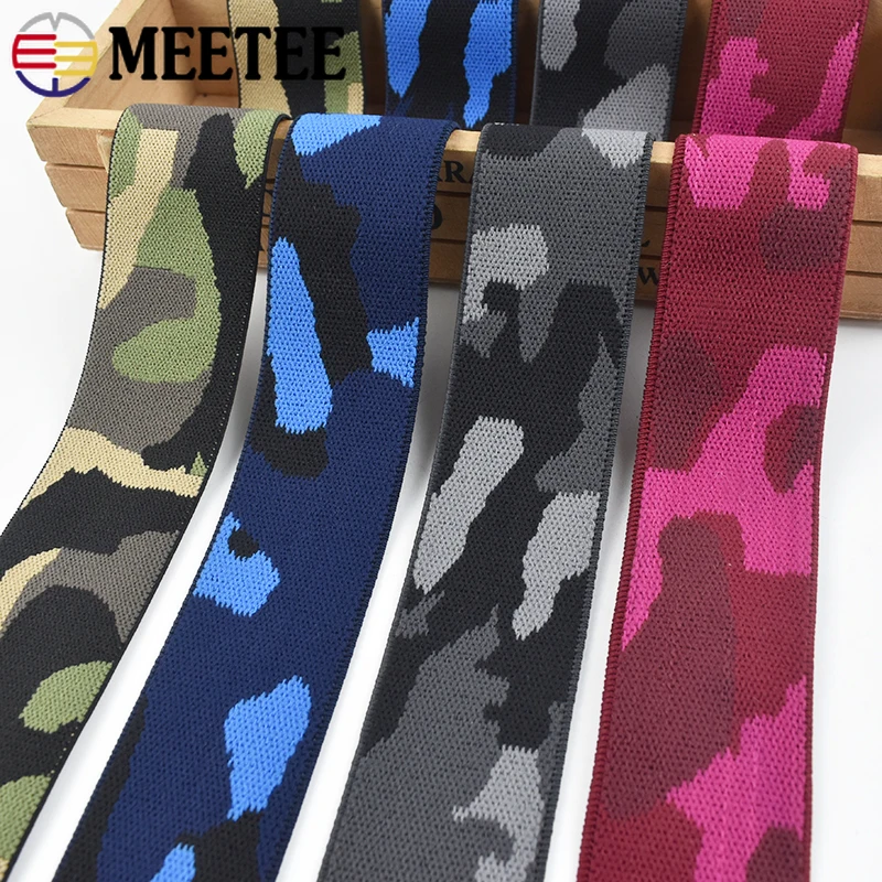 1-5M 38mm Meetee Naaien Elastische Band Polyester Broek Elastieken Elastiekjes Taille Riem Sling Elasticiteit lint Tape Accessoires