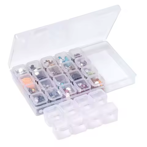 28 Grids Diamond Painting kits Plastic Storage Box Nail Art Rhinestone Tools Beads Storage Box Case Organizer Holder kit GYH
