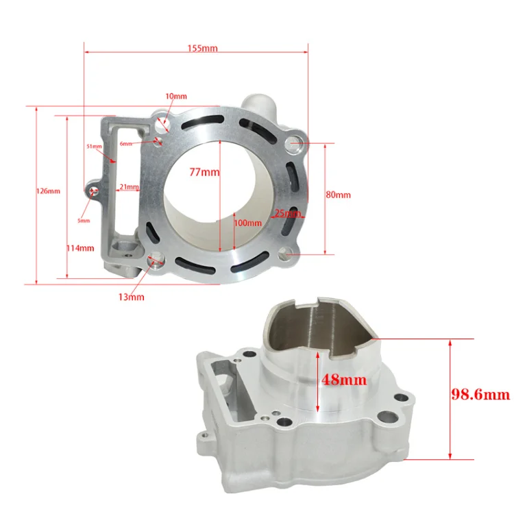 Spare Parts for Zongshen Motorcycle Engine Cylinder Liner Cylinder Block Piston Motor Racing NC250 ZS177MM 250cc 4-stroke