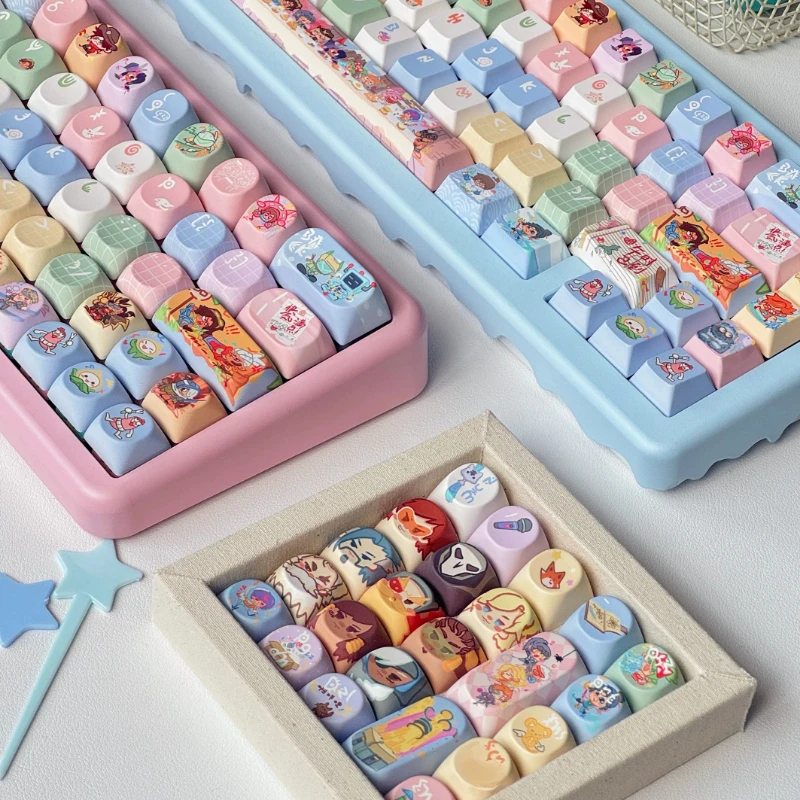 Cute Key Caps 130+ Keys Anime Keycaps Overwatch Keycap Game Keycaps Chreey PBTfor Made68 Mad68 Wooting 60 Mechanical Keyboard