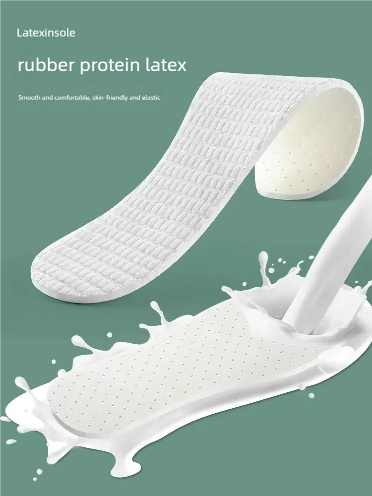 2 Pairs of Breathable Sweat-Absorbent Sports Latex Insoles, Comfortable Insoles for Men and Women