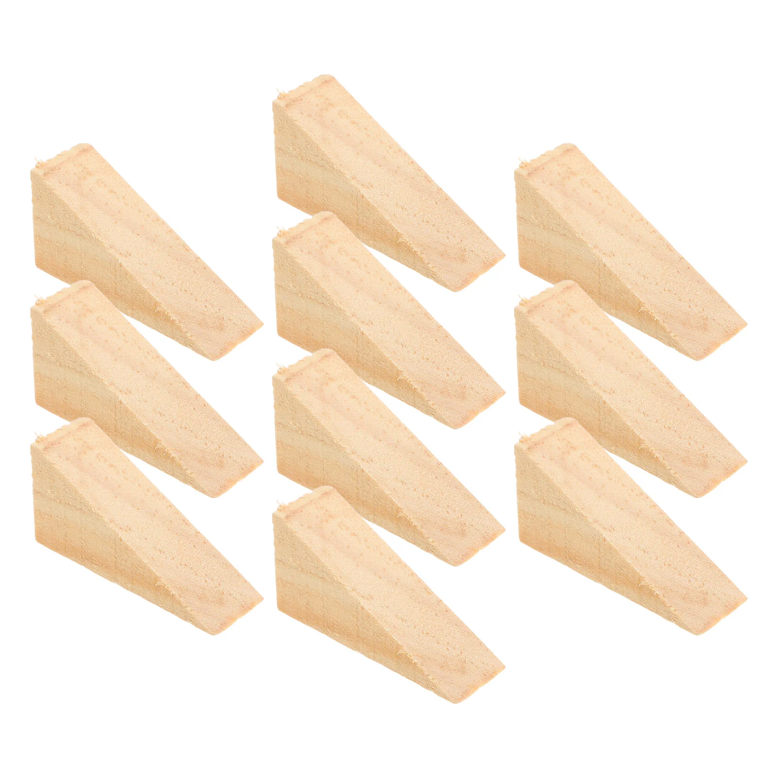 

10Pcs Wooden Door Stoppers Anti-Slip Triangle Wedges Heavy Duty Wood Door Stopper Wedges for Home Security Wooden Stoppers